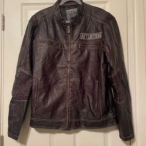 Affliction jacket XL Burgundy/wine color